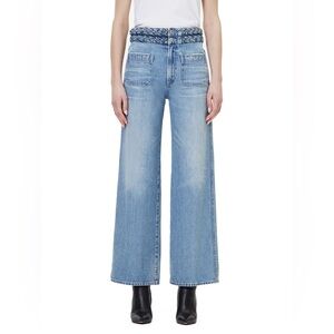 Citizens of Humanity Isla Braided Wide Leg Believer Denim Jeans Light Blue Wash